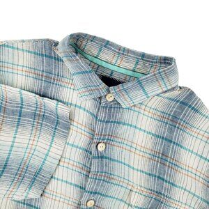 Tommy Bahama Relax Linen Shirt Men's Large Short Sleeve Casual Beach Button Up